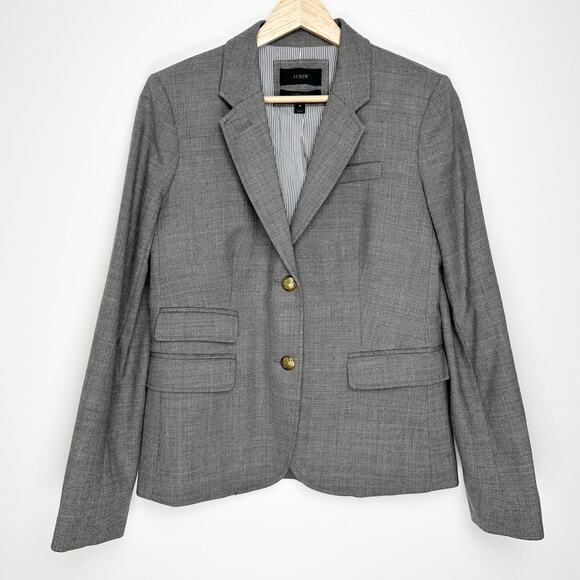 J. Crew Wool Schoolboy Blazer Gold Buttons | Light Gray | SZ 4 - Picture 2 of 11